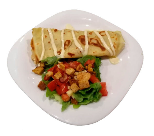 Crepe pollo champiñones